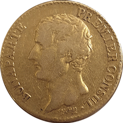 Pre-Owned AN12 French 20 Franc Napoleon First Consul Gold Coin