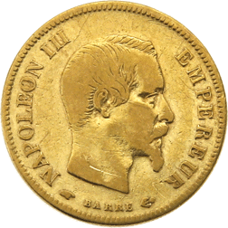 Pre-Owned 1857 French 10 Francs Napoleon III Gold Coin