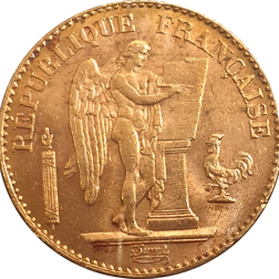 Pre-Owned 1896 French Angel 20 Franc Gold Coin