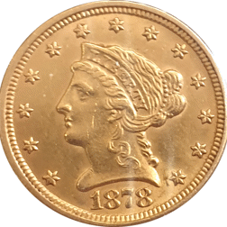 Pre-Owned 1878 USA $2 1/2 Dollar Liberty Head Gold Coin