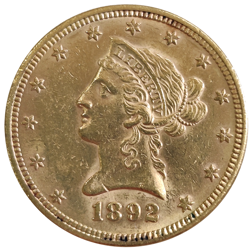 Pre-Owned 1892 USA Dollar Liberty Head $10 Gold Coin