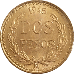 Pre-Owned 1945 Mexican Dos Pesos Gold Coin