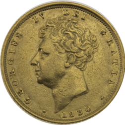 Pre-Owned 1830 UK George IV 'Bare Head' Full Sovereign Gold Coin