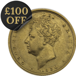 Pre-Owned 1830 UK George IV 'Bare Head' Full Sovereign Gold Coin