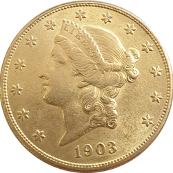 Pre-Owned 1903 USA $20 Double Eagle Gold Coin