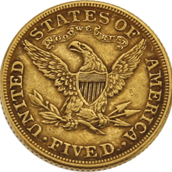 Pre-Owned 1882 USA Half Eagle $5 Gold Coin