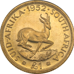 Pre-Owned 1952 George VI South African £1 Gold Coin