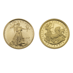 Pre-Owned 1997 Ladies of Freedom UK Britannia & USA Eagle 1/10oz Gold Coin Set