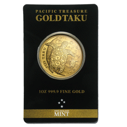 Pre-Owned 2013 Fiji Hawksbill Turtle 1oz Gold Coin in Assay Card