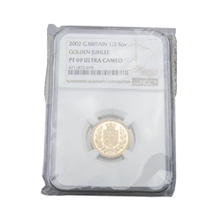 Pre-Owned 2002 UK Proof Half Sovereign Gold Coin NGC Graded PF 69 - 4711872-019