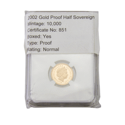 Pre-Owned 2002 UK Proof Half Sovereign Gold Coin NGC Graded PF 69 - 4711872-019