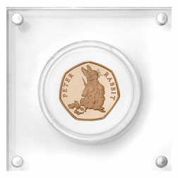 Pre-Owned 2018 UK Peter Rabbit 50p Proof Gold Coin and Book Gift Box