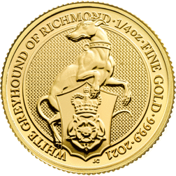 2021 UK Queen's Beasts The White Greyhound of Richmond 1/4oz Gold Coin