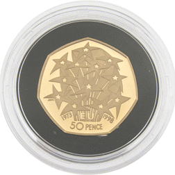 Pre-Owned 1998 UK 25th Anniversary of the EEC 50p Gold Proof Coin