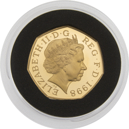 Pre-Owned 1998 UK 25th Anniversary of the EEC 50p Gold Proof Coin
