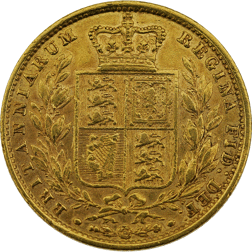 Pre-Owned 1854 London Mint 'Shield' Victoria Full Sovereign Gold Coin