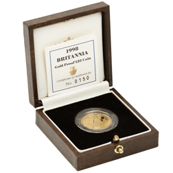 Pre-Owned 1998 UK Britannia 1/4oz Proof Gold Coin