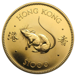 Pre-Owned 1984 Hong Kong Year of the Rat $1000 Gold Coin