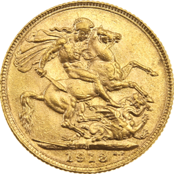 Pre-Owned - 1918 India Mint George V Full Sovereign Gold Coin