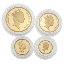 Pre-Owned 1992 UK Sovereign Proof Gold 4-Coin Collection