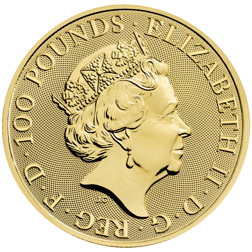 Pre-Owned 2021 UK Queen's Beasts The White Greyhound of Richmond 1oz Gold Coin