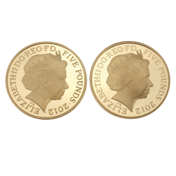 Pre-Owned London 2012 Olympic & Paralympic Proof £5 Gold Coin Set