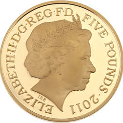 Pre-Owned 2011 Wedding of Prince William and Catherine £5 Proof Gold Coin - Damaged Box