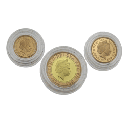 Pre-Owned 2001 UK Double, Full, and Half Sovereign Proof Gold 3-Coin Set