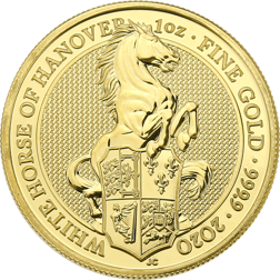 Pre-Owned 2020 UK Queen's Beasts The White Horse of Hanover 1oz Gold Coin