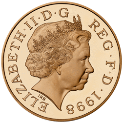 Pre-Owned 1998 UK Prince of Wales 50th Birthday Proof Design Gold Crown