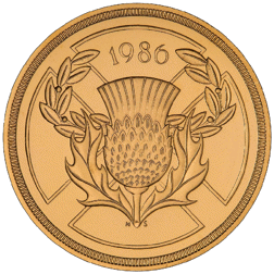 Pre-Owned 1986 UK Commonwealth Games £2 Proof Gold Coin