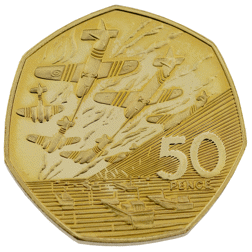 Pre-Owned UK 1944-1994 Proof Design D-Day 50p Gold Coin