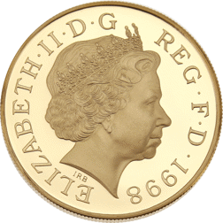 Pre-Owned 1998 UK Prince of Wales 50th Birthday Proof Gold Crown