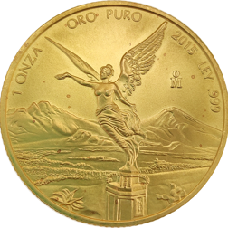 Pre-Owned 2015 Mexican Libertad 1oz Gold Coin - Slight Copper Spots
