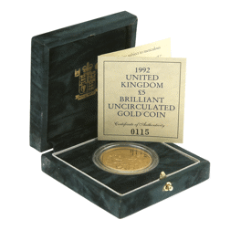 Pre-Owned 1992 UK Brilliant Uncirculated £5 Gold Coin