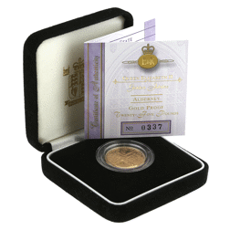 Pre-Owned 2002 Alderney Golden Jubilee Gold Proof £25 Coin