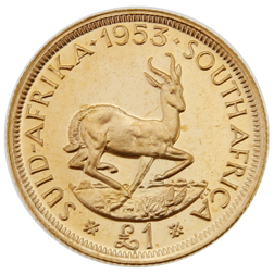 Pre-Owned 1953 South African £1 Gold Coin