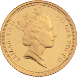 Pre-Owned 1993 UK Proof Design Half Sovereign Gold Coin