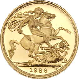 Pre-Owned 1988 UK Full Sovereign Proof Gold Coin
