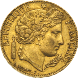 Pre-Owned 1851 Second Republic French 20 Franc 'Ceres' Gold Coin