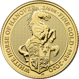 Pre-Owned 2020 UK Queen's Beasts The White Horse of Hanover 1/4oz Gold Coin