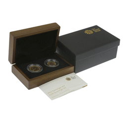 Pre-Owned 1912 UK George V Full and Half Sovereign Gold 2-Coin Set