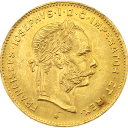 Pre-Owned 1892 Austrian 4 Florin 10 Franc Gold Coin