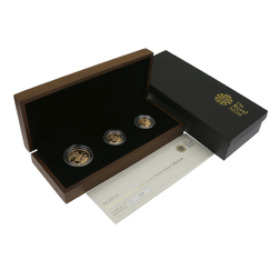 Pre-Owned 2010 UK Premium Double, Full, and Half Sovereign Gold 3-Coin Collection