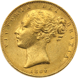 Pre-Owned 1869 London Mint DN.34 Victoria Young Head 