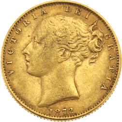 Pre-Owned 1872 London Mint DN.3 Victoria Young Head 