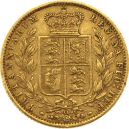 Pre-Owned 1873 London Mint DN.11 Victorian 'Shield' Full Sovereign Gold Coin