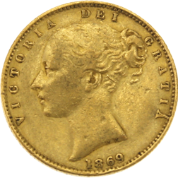 Pre-Owned 1869 London Mint DN.39 Victoria Young Head 
