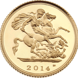 Pre-Owned 2014 UK Half Sovereign Brilliant Uncirculated Gold Coin