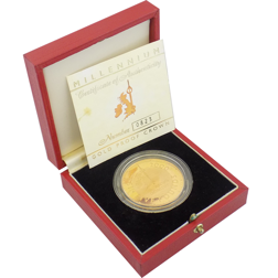 Pre-Owned 2000 UK Millennium £5 Crown Proof Gold Coin